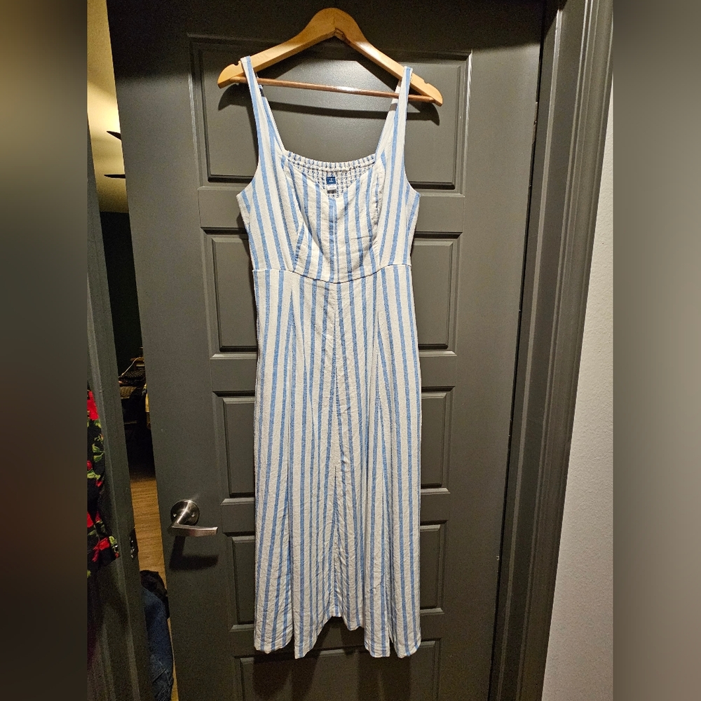 Blue And White Striped Maxi Dress